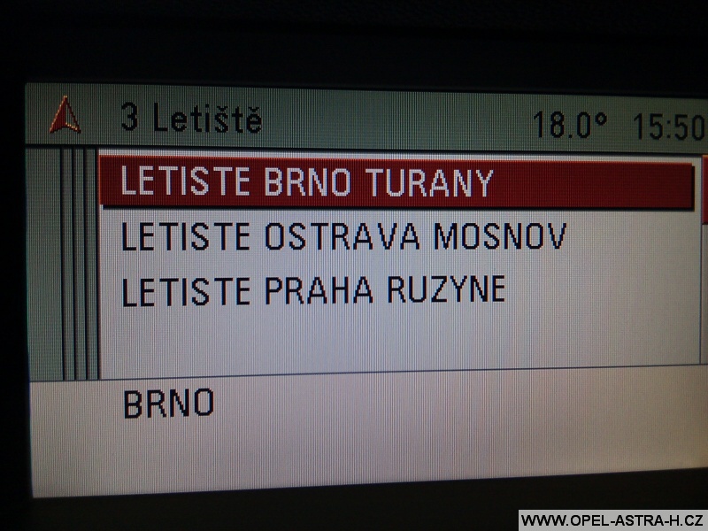 Opel navigace letiště