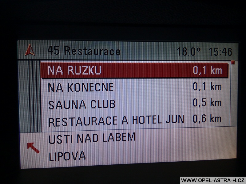Opel navigace restaurace
