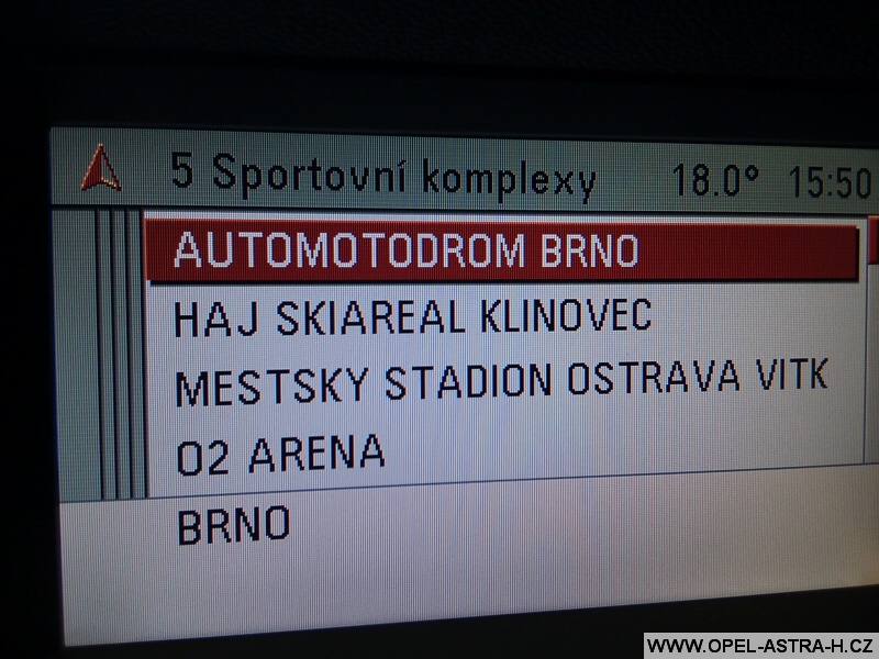 Opel navigace sportovní komplexy
