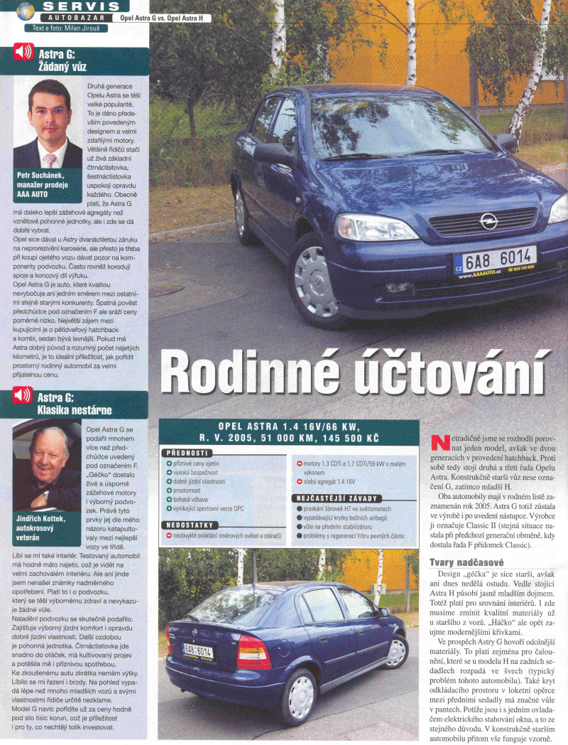 Opel Astra H vs Opel astra G