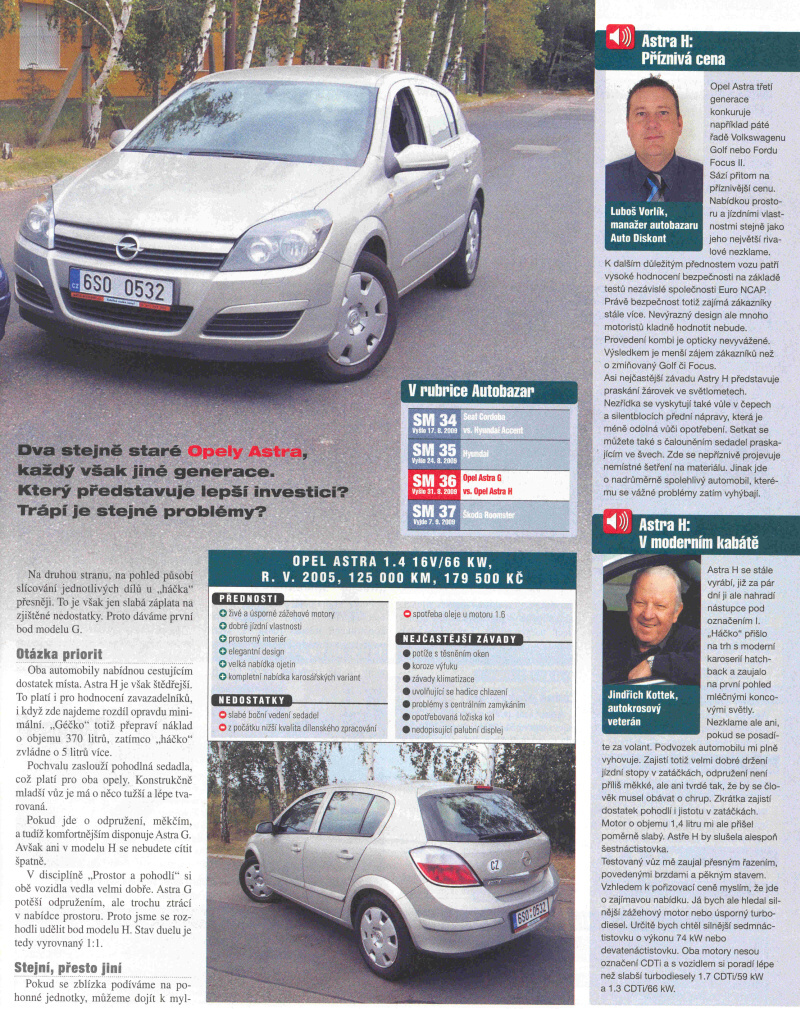 Opel Astra H vs Opel astra G