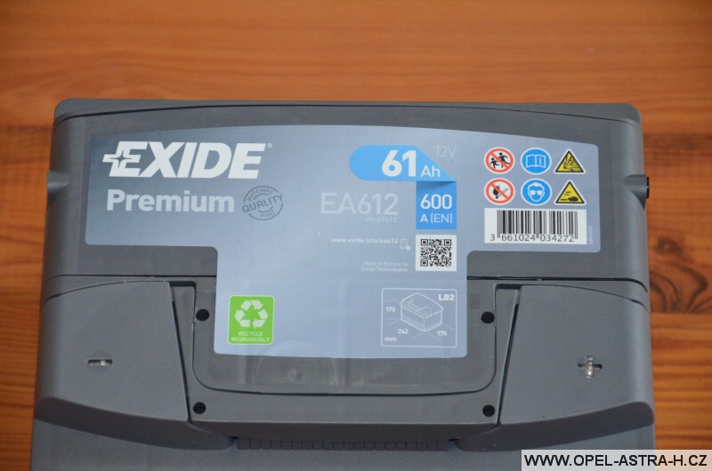 Autobaterie Exide Premium EA612 (12v, 61ah, 600a) 2