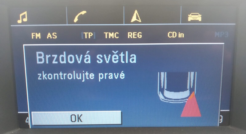 Brzdová světla - nejde žárovka - Opel Astra H