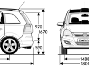 Opel Zafira B rozměry