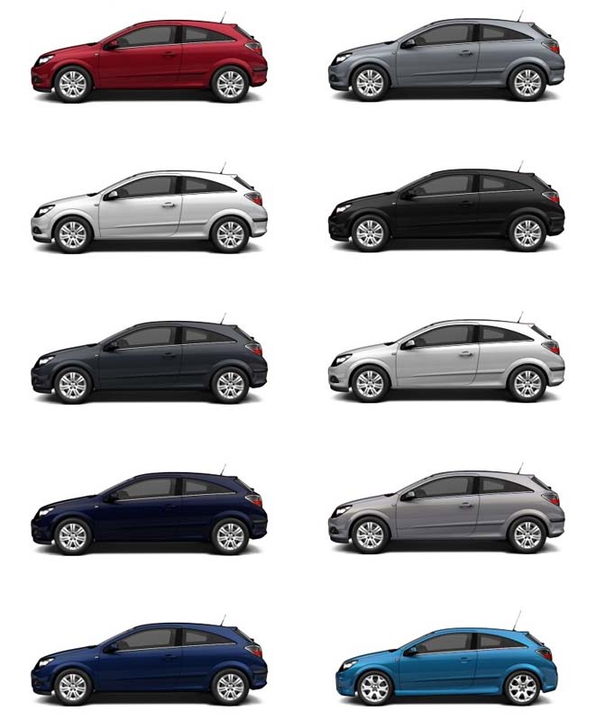 opel astra h hatchback barvy